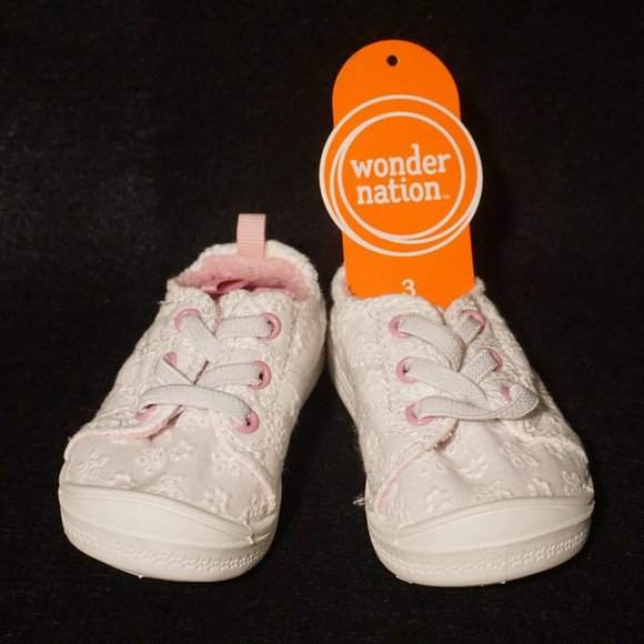 wonder nation Shoes Wonder Nation Baby Girl White And Pink Tennis